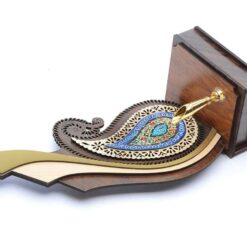 تندیس بته سرکج قلمدان میناکاری