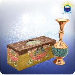 گیلاسی مس و فیروزه کوب 25 سانت با جعبه ام دی اف گالینگور