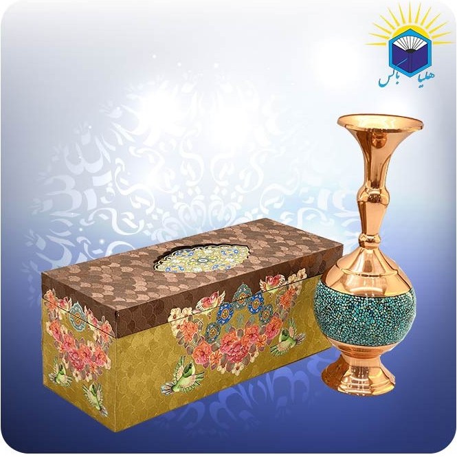 گیلاسی مس و فیروزه کوب 25 سانت با جعبه ام دی اف گالینگور