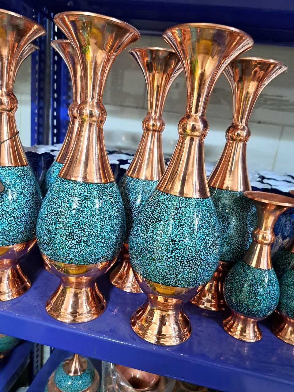 گلدان فیروزه کوبی ۳۰سانت