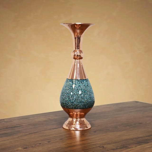گلدان صراحی فیروزه کوبی – 14 سانت