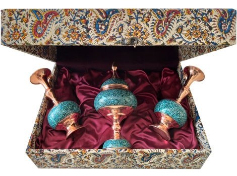 ست هدیه صنایع دستی فیروزه کوبی