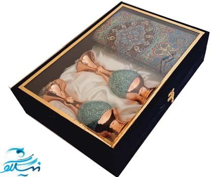 پک هدیه جفت گلدان فیروزه کوبی و ترمه
