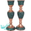 شمعدان مس و فیروزه کوب (ارتفاع 25 س)