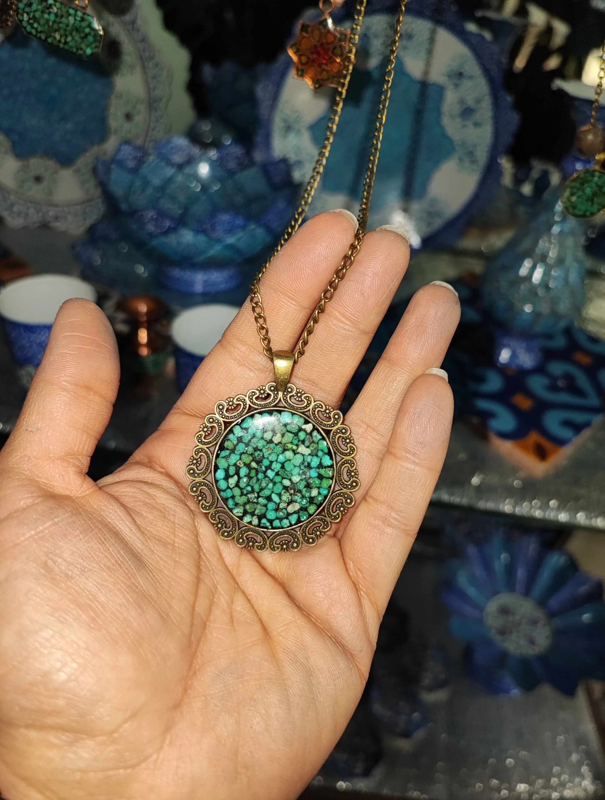 گردنبند فیروزه کوبی کد۲