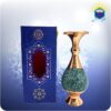 گلدان صراحی مس و فیروزه‌کوب ۲۵ سانت با ساک دستی گالینگور آبی