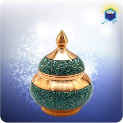 قندان مس و فیروزه کوب 16 سانت
