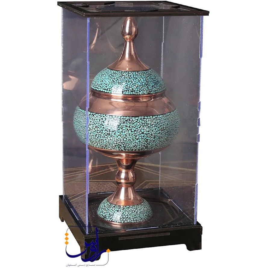 پک هدیه شکلات خوری 28 فیروزه کوبی با جعبه پلکسی