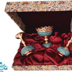 ست هدیه گلدان و آجیل خوری فیروزه کوبی