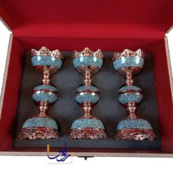 پک هدیه شش تایی آجیل خوری 11 فیروزه کوبی با جعبه دکوپاژ