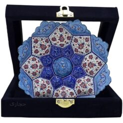 بشقاب میناکاری 16 با جعبه مخمل