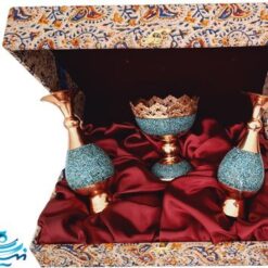 ست گلدان 20 و آجیل خوری 13 سانتی فیروزه کوبی