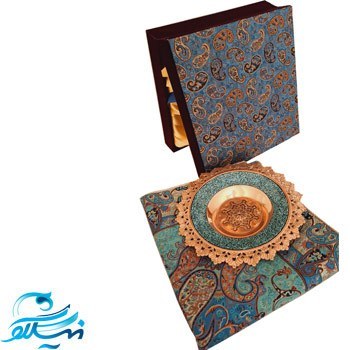 ست بشقاب فیروزه کوبی و ترمه