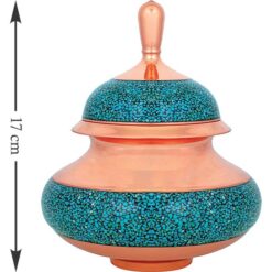 قندان دخل فیروزه کوب سایز کوچک 17cm کد F29