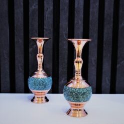 گلدان کراواتی مس و فیروزه GK