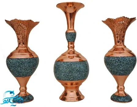 پک هدیه سنبلدان و گلدان فیروزه کوبی