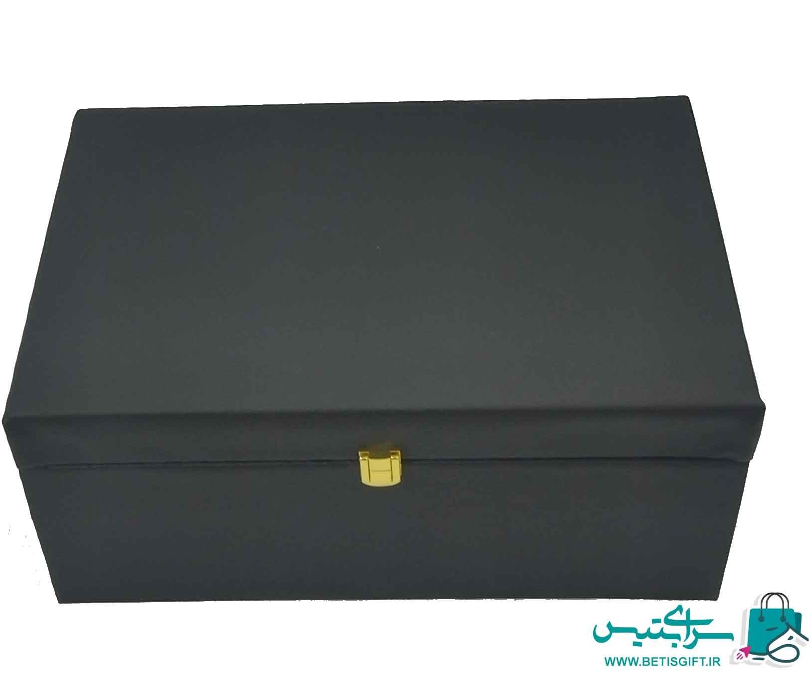ست هدیه جفت گلدان و شکلات خوری فیروزه کوب به همراه جعبه هدیه