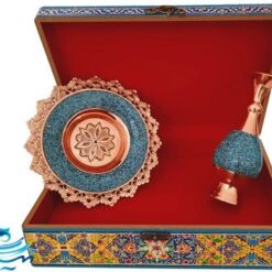 ست گلدان و بشقاب فیروزه کوبی با جعبه نفیس