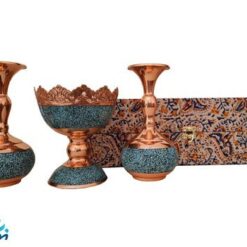 ست هدیه گلدان و آجیل خوری فیروزه کوبی