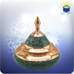 قندان سفینه مس و فیروزه کوب