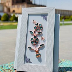 تابلو فیروزهکوبی 45×25 دو گل برجسته