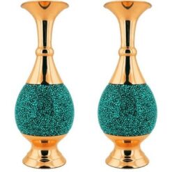 گلدان مسی فیروزه کوبی