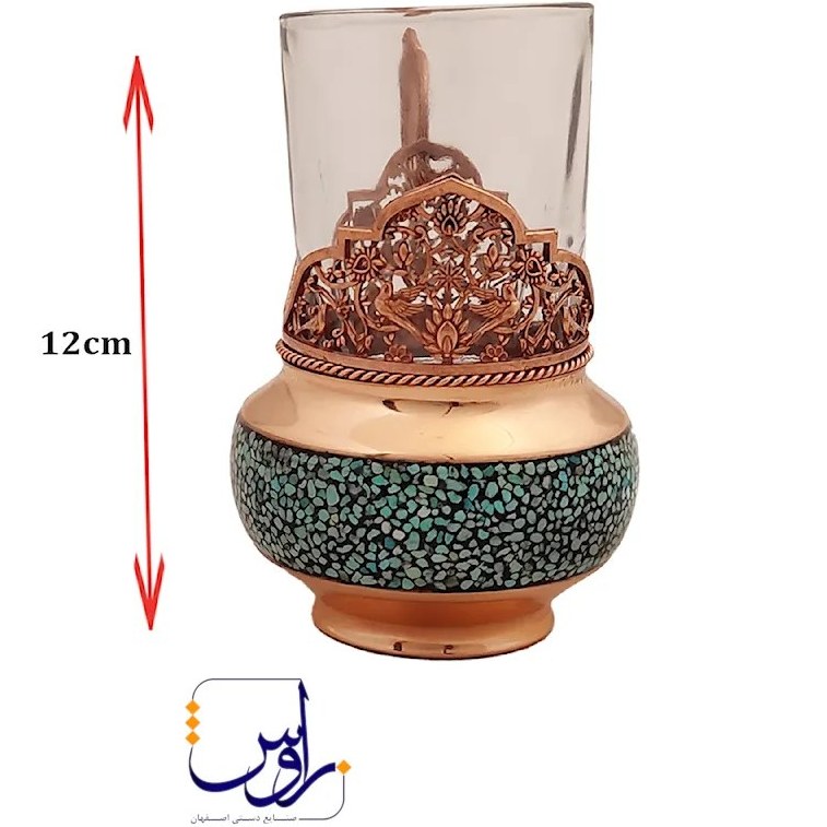 سرویس چای خوری دو نفره فیروزه کوب با گالش گل و مرغ