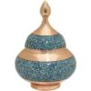 قندان مسی فیروزه کوب کد 8313