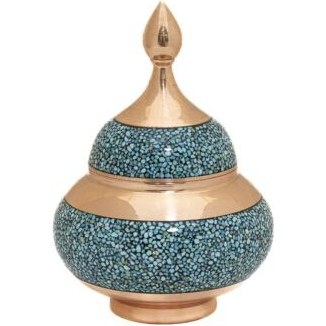 قندان مسی فیروزه کوب کد 8313