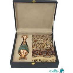ست هدیه گلدان 20 فیروزه کوب و رومیزی قلمکار