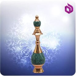 تنگ صراحی مس و فیروزه کوب 20 سانت شمائی