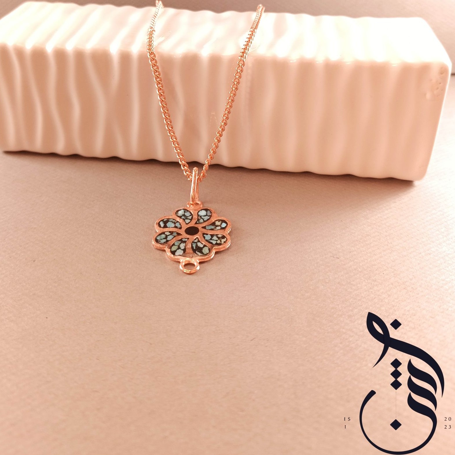 گردنبند مس و فیروزه کوبی باران
