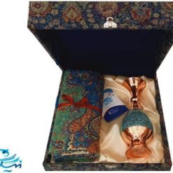 ست گلدان فیروزه کوبی و ترمه با بسته بندی لوکس