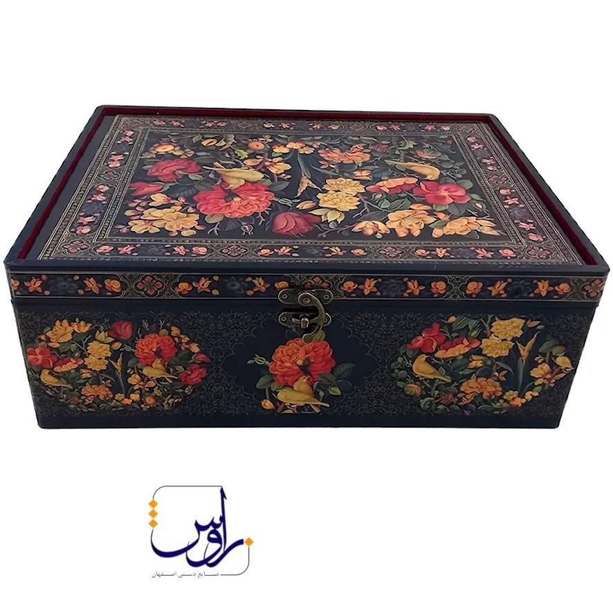 پک هدیه شش تایی آجیل خوری 11 فیروزه کوبی با جعبه دکوپاژ