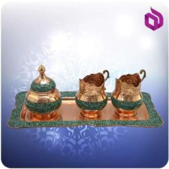 ست چایخوری دو نفره مس و فیروزه