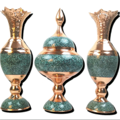 ست شکلات خوری و سنبلدان مس و فیروزه(ارتفاع 32س)