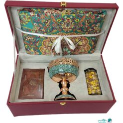 ست هدیه آجیل خوری فیروزه کوب، حافظ و رومیزی ترمه