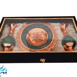 پک هدیه جفت گلدان و بشقاب فیروزه کوبی