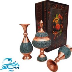 ست هدیه گلدان و شکلات خوری فیروزه کوب
