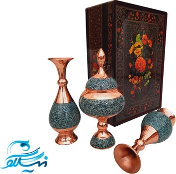 ست هدیه گلدان و شکلات خوری فیروزه کوب