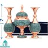 ست گلدان و شکلات خوری فیروزه کوبی 20 سانتیمتری