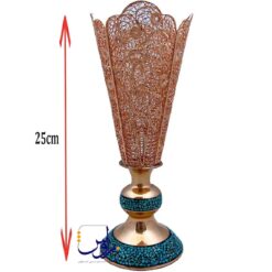 گلدان بیشین فیروزه کوب و ملیله کاری