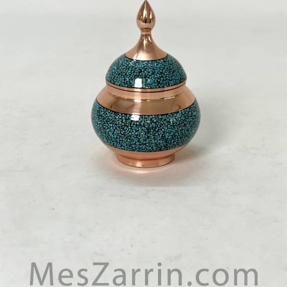 قندان مسی نقلی فیروزه کوبی