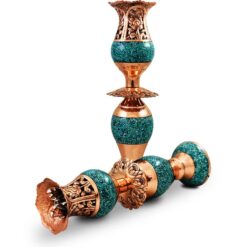 شمعدان فیروزه کوب مدل لاله