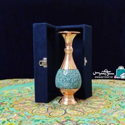 گلدان صراحی فیروزه کوبی سایز 20 با جعبه جیر