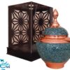 قندان سیبی فیروزه کوبی و باکس موزه ایی