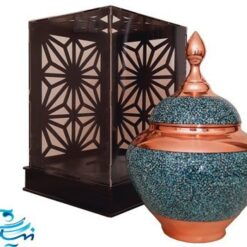 قندان سیبی فیروزه کوبی و باکس موزه ایی