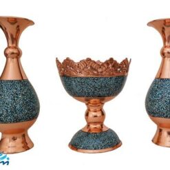 ست گلدان 20 و آجیل خوری 13 سانتی فیروزه کوبی