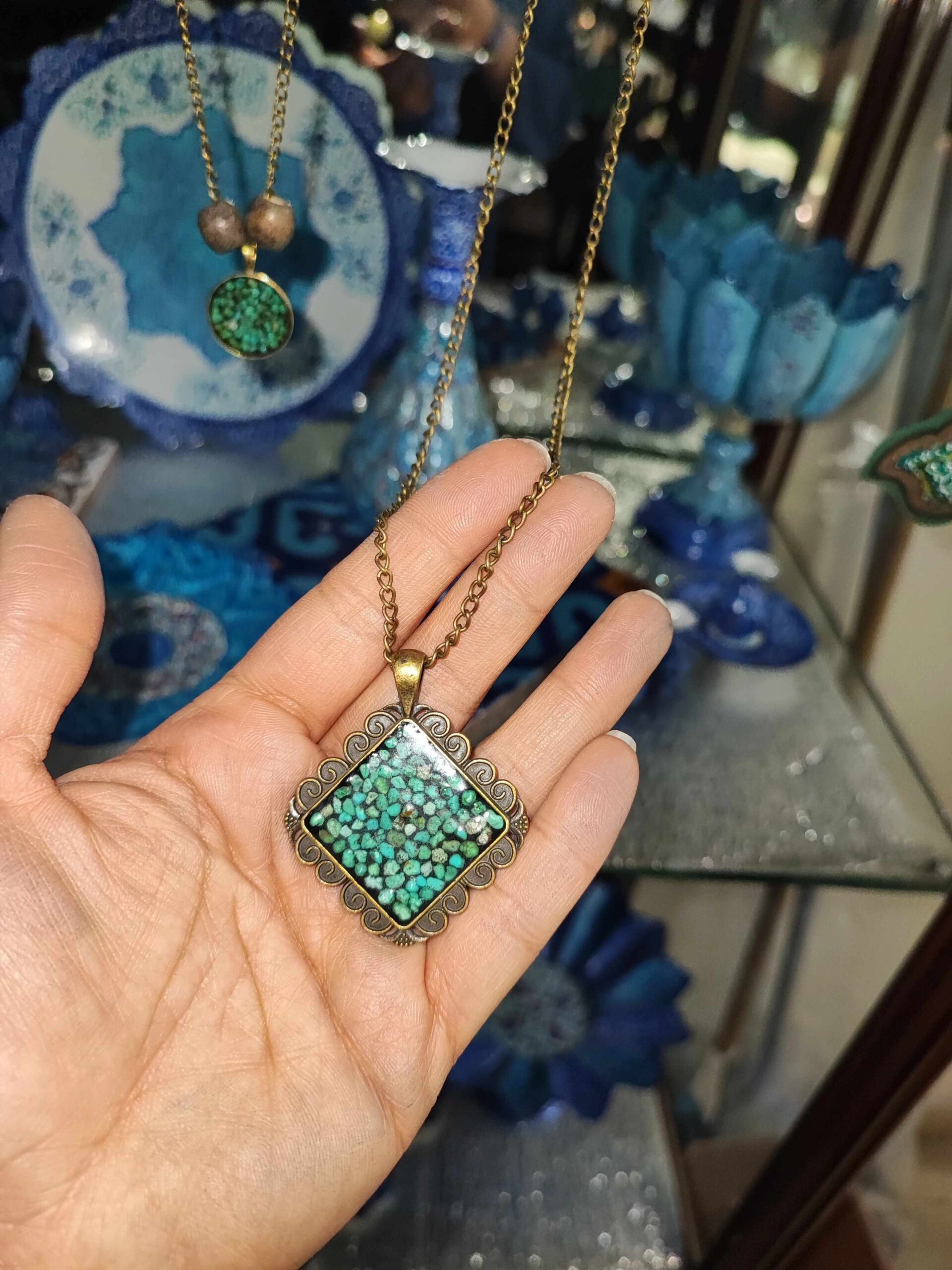 گردنبند فیروزه کوبی کد۳