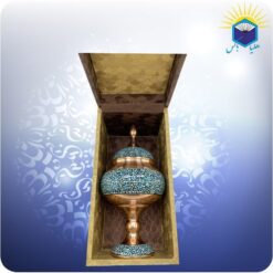 شکلات خوری مس و فیروزه کوب 20 سانت با جعبه ام دی اف گالینگور